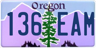 OR license plate 136EAM
