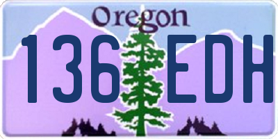 OR license plate 136EDH