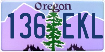 OR license plate 136EKL