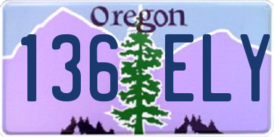 OR license plate 136ELY