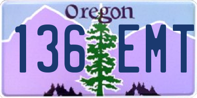 OR license plate 136EMT