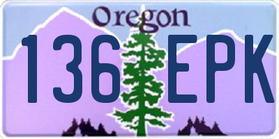 OR license plate 136EPK