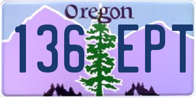 OR license plate 136EPT