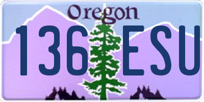 OR license plate 136ESU