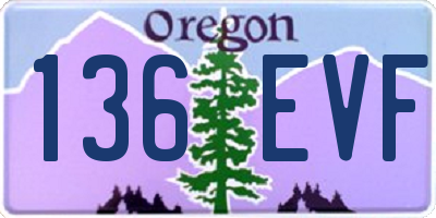 OR license plate 136EVF