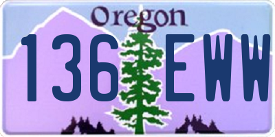 OR license plate 136EWW