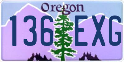 OR license plate 136EXG