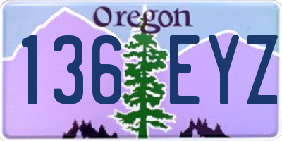 OR license plate 136EYZ