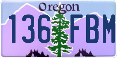 OR license plate 136FBM