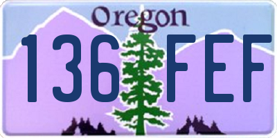 OR license plate 136FEF
