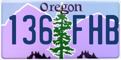 OR license plate 136FHB
