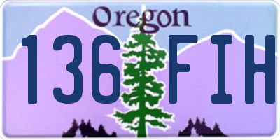 OR license plate 136FIH
