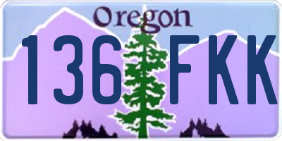 OR license plate 136FKK