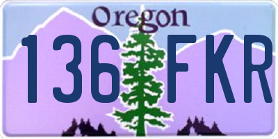 OR license plate 136FKR