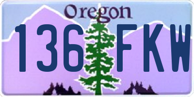 OR license plate 136FKW