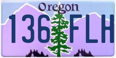 OR license plate 136FLH