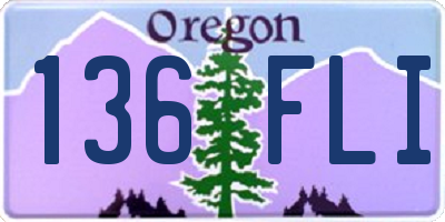 OR license plate 136FLI