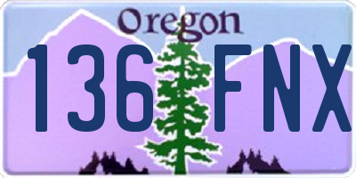 OR license plate 136FNX