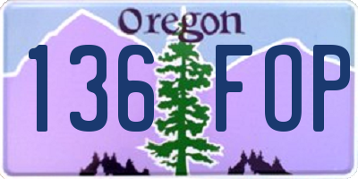 OR license plate 136FOP