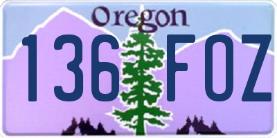 OR license plate 136FOZ