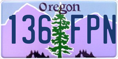 OR license plate 136FPN