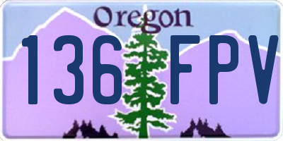 OR license plate 136FPV