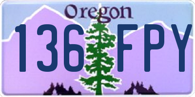 OR license plate 136FPY