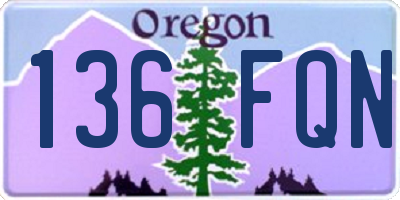 OR license plate 136FQN