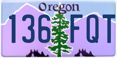 OR license plate 136FQT