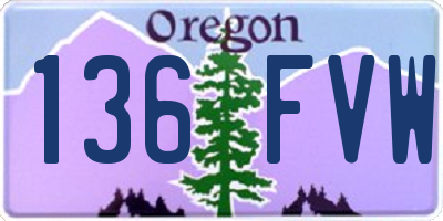 OR license plate 136FVW