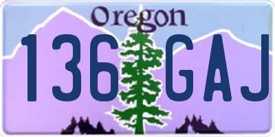 OR license plate 136GAJ