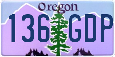 OR license plate 136GDP