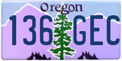 OR license plate 136GEC