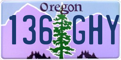 OR license plate 136GHY
