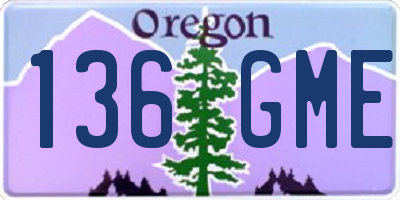 OR license plate 136GME