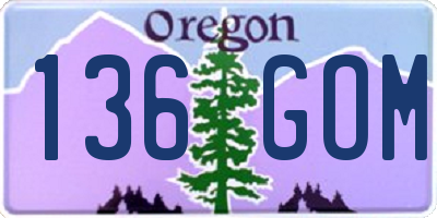 OR license plate 136GOM