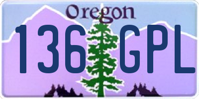 OR license plate 136GPL