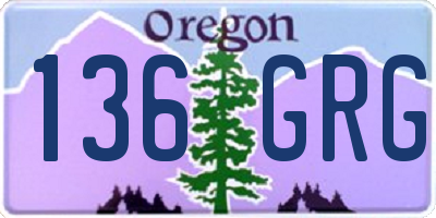OR license plate 136GRG