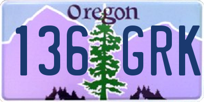 OR license plate 136GRK