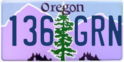 OR license plate 136GRN