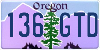OR license plate 136GTD