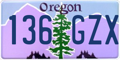 OR license plate 136GZX