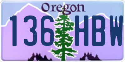 OR license plate 136HBW