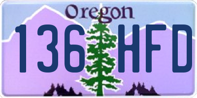 OR license plate 136HFD