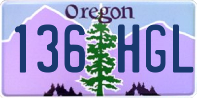 OR license plate 136HGL