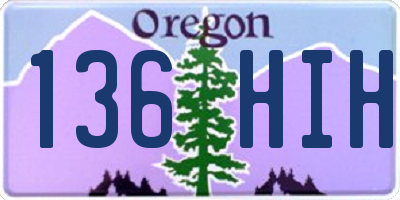 OR license plate 136HIH