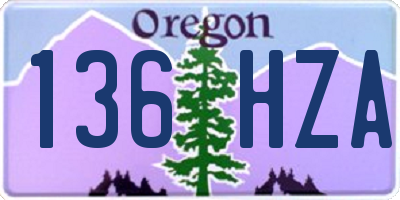 OR license plate 136HZA