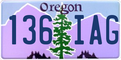 OR license plate 136IAG