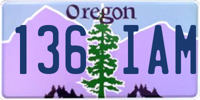 OR license plate 136IAM