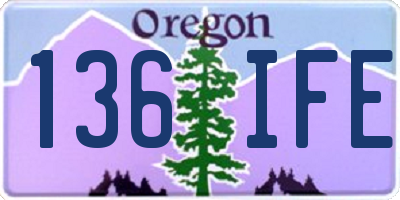 OR license plate 136IFE
